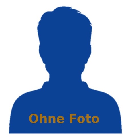 Silhouette einer Person in Blau mit dem Text 'Ohne Foto' in Gold.